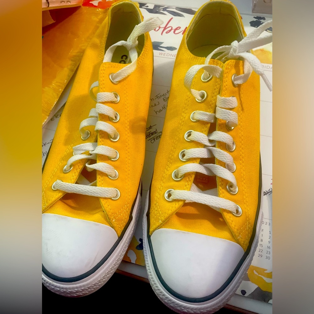 Beautiful Yellow Converse Sneakers